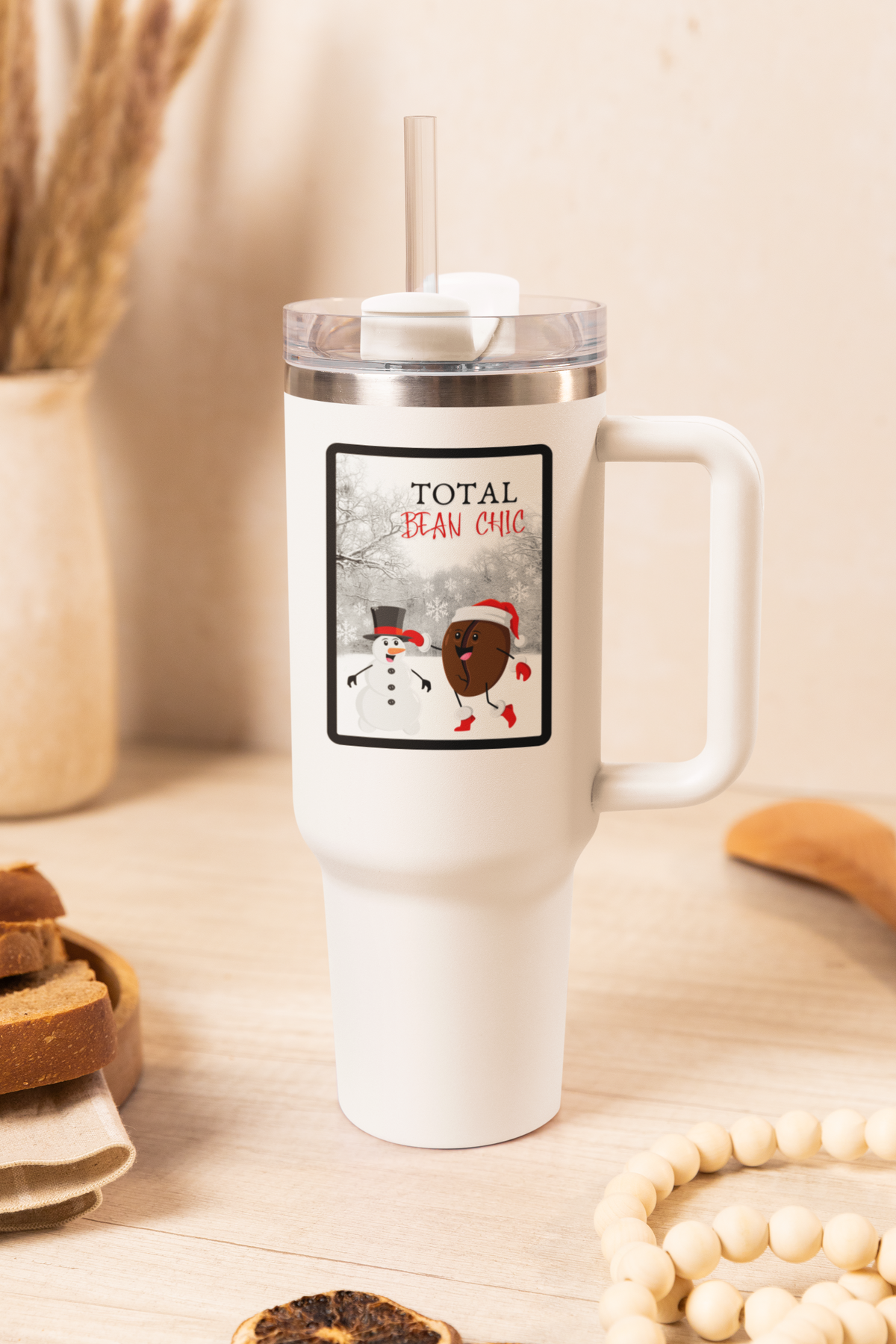 Total Bean Chic 40 oz Tumbler | Stylish Coffee Travel Mug | Playful Everyday Drinkware