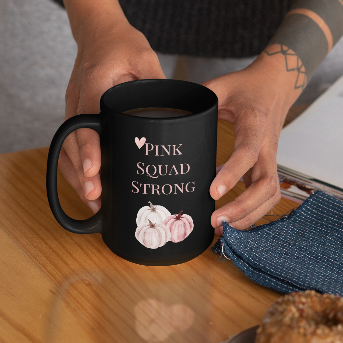 Pink Squad Strong Midnight Black Pumpkin Mug