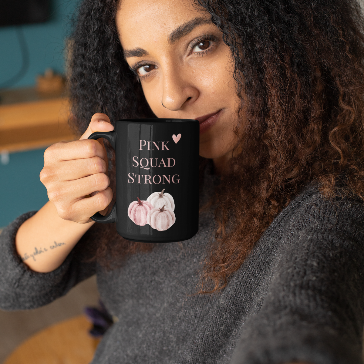 Pink Squad Strong Midnight Black Pumpkin Mug