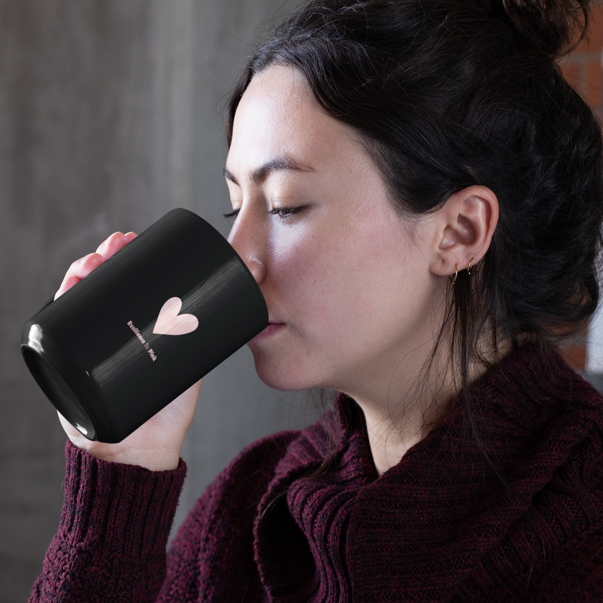 Courage, Carried Gently Midnight Black Pumpkin Mug