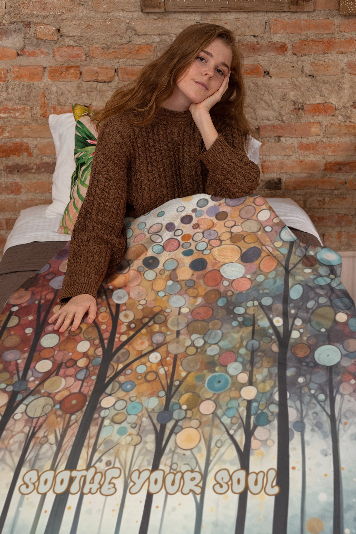 Soothe Your Soul Velveteen Plush Blanket | Cozy Nature-Inspired Comfort Throw