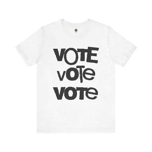 US Election 2024 T-Shirt Vote Vote Vote Bold Statement Tee for Civic Engagement Democracy Voting Rights