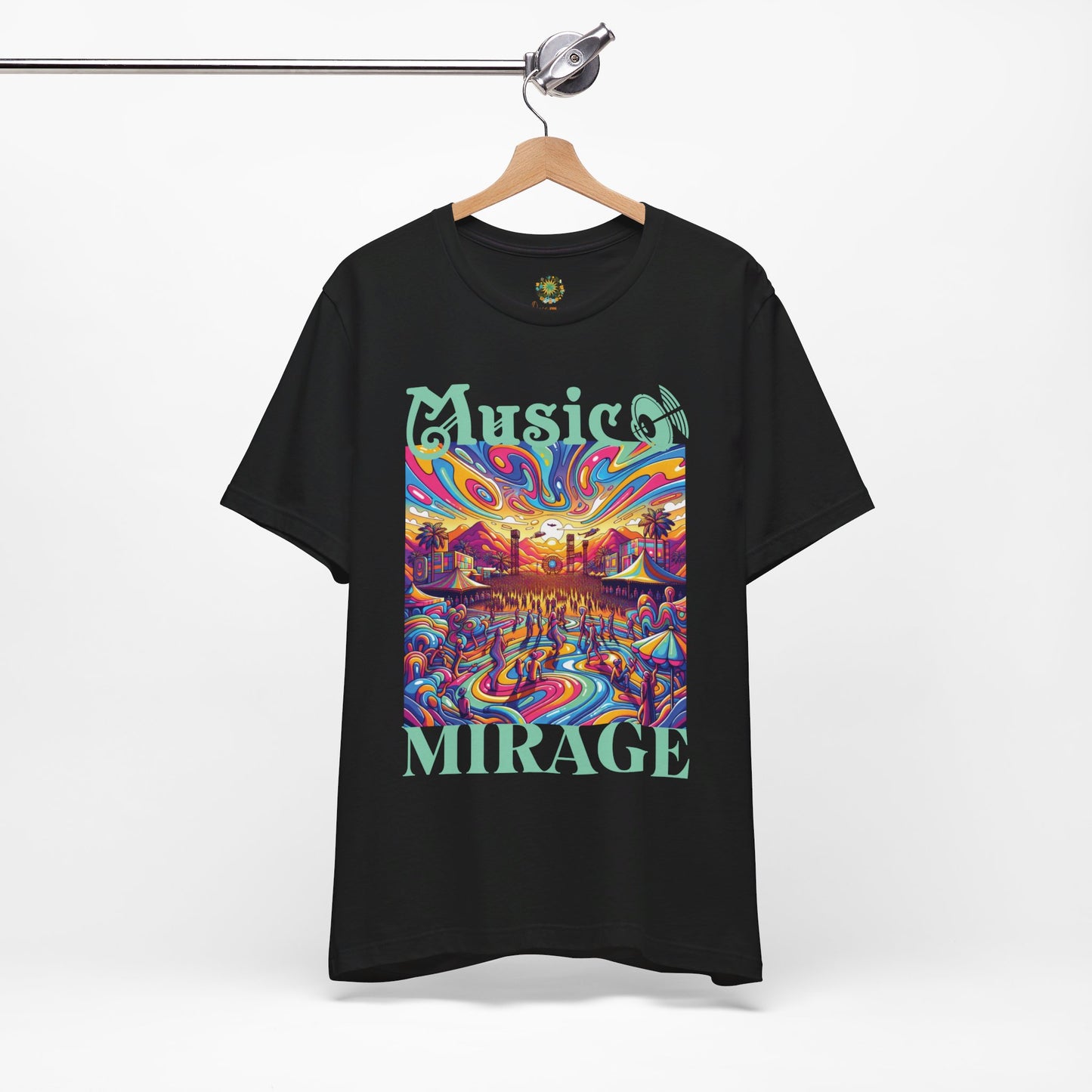 Music Mirage T-Shirt Bohemian Desert Festival Tee for Music Lovers Boho Desert Style Graphic T-Shirt