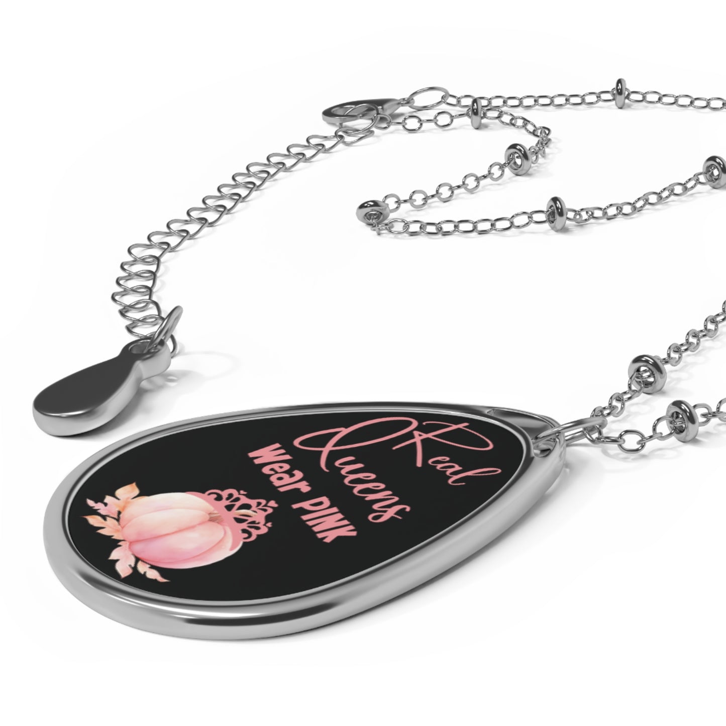 Breast Cancer Awareness Necklace Cancer Survivor Gift for Her Real Queens Wear Pink Pendant Jewelry for Women Unique Heartwarming Gift