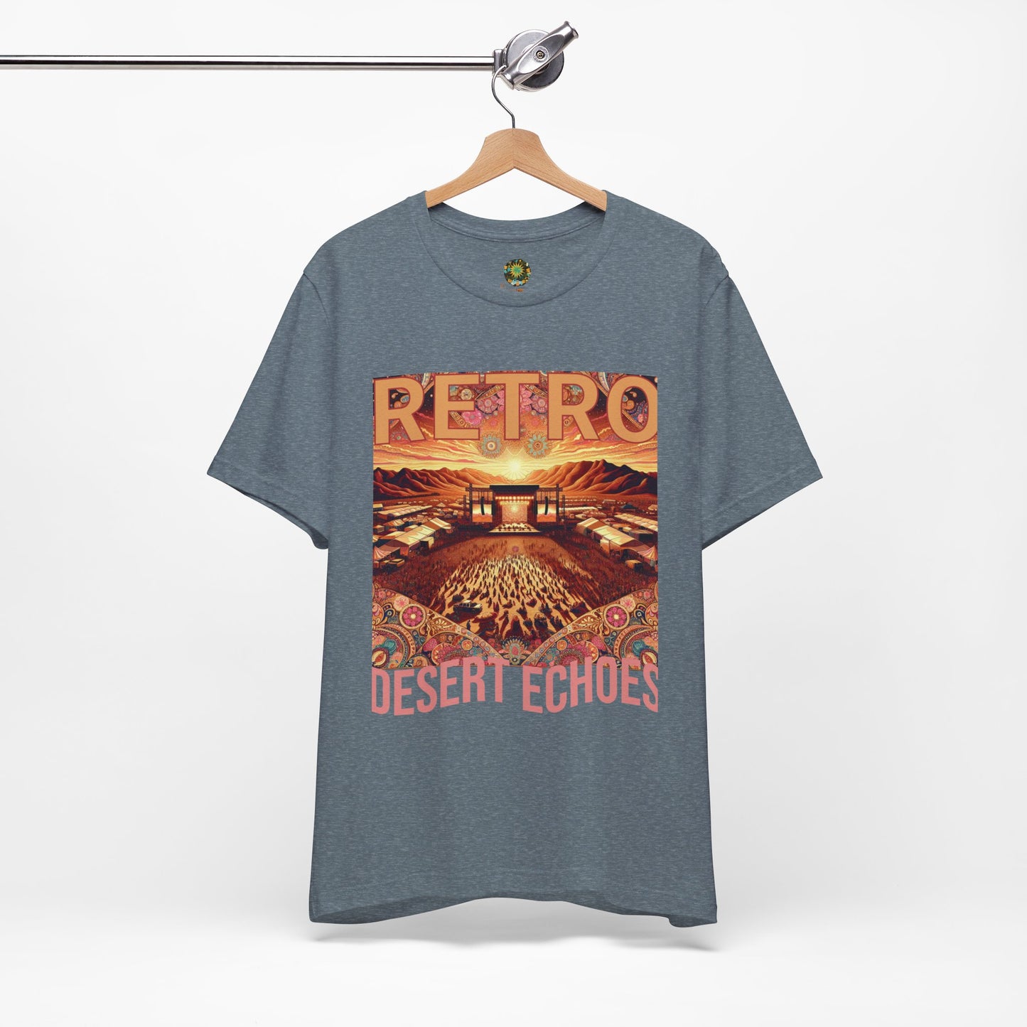 Retro Desert Echoes T-Shirt Bohemian Festival Tee for Music Lovers Boho Desert Style Graphic Tee