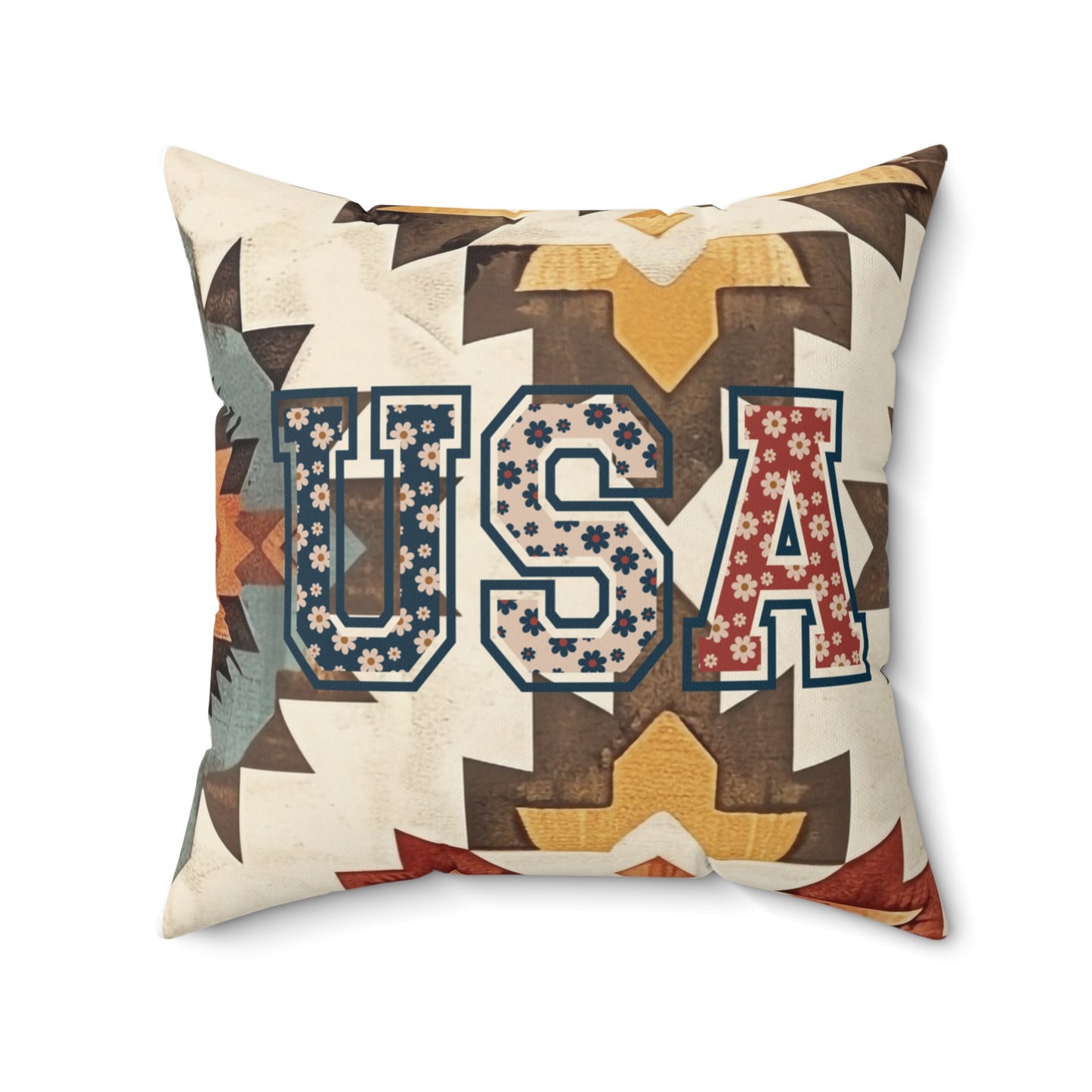 Southwestern Style Pillow Cultural Home Decor Unique Patriotic Pattern Home Accent Housewarming Gift Paisley Print Artistic Cushion