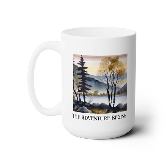 Adventure Mug Outdoor Scene for Hikers Campers Nature Lovers New Relationships Watercolor Romantic Gift for Couples Love and Nature Mug