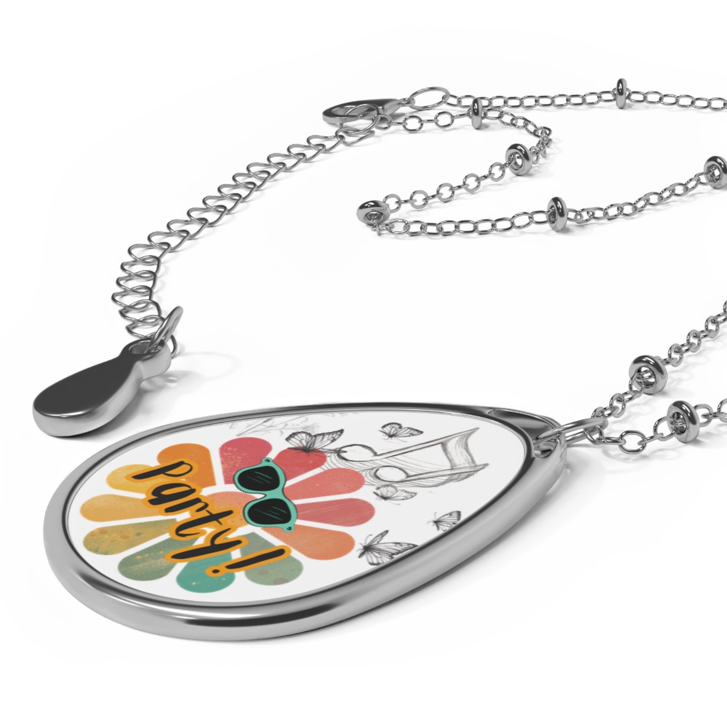 Party Necklace Retro Flower Jewelry Vintage Inspired Pendant Music Lover Gift Boho Party Jewelry Fun Festival Necklace Oasis by Alison