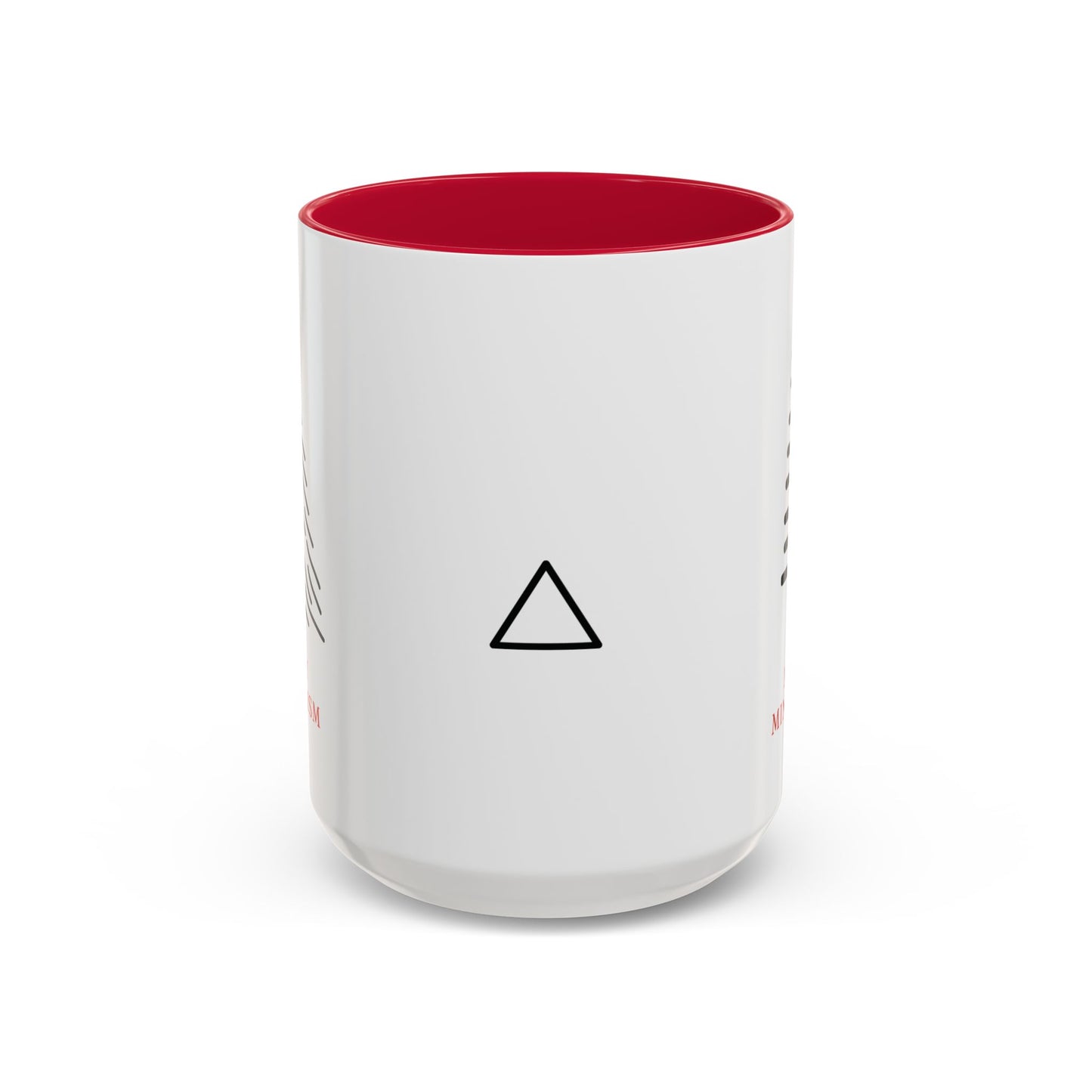 Merry Minimalism Feathery Tree 15 oz Red Accent Mug | Modern Christmas Tree Coffee Cup
