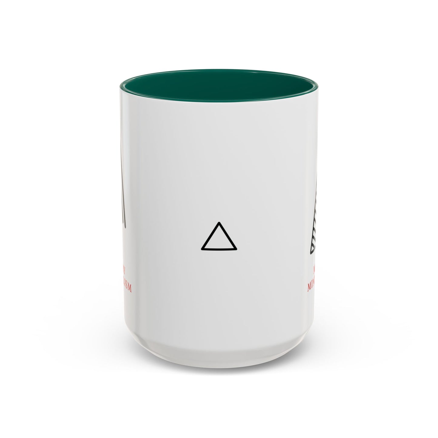Merry Minimalism Geometric Tree 15 oz Red Accent Mug | Modern Christmas Tree Coffee Cup