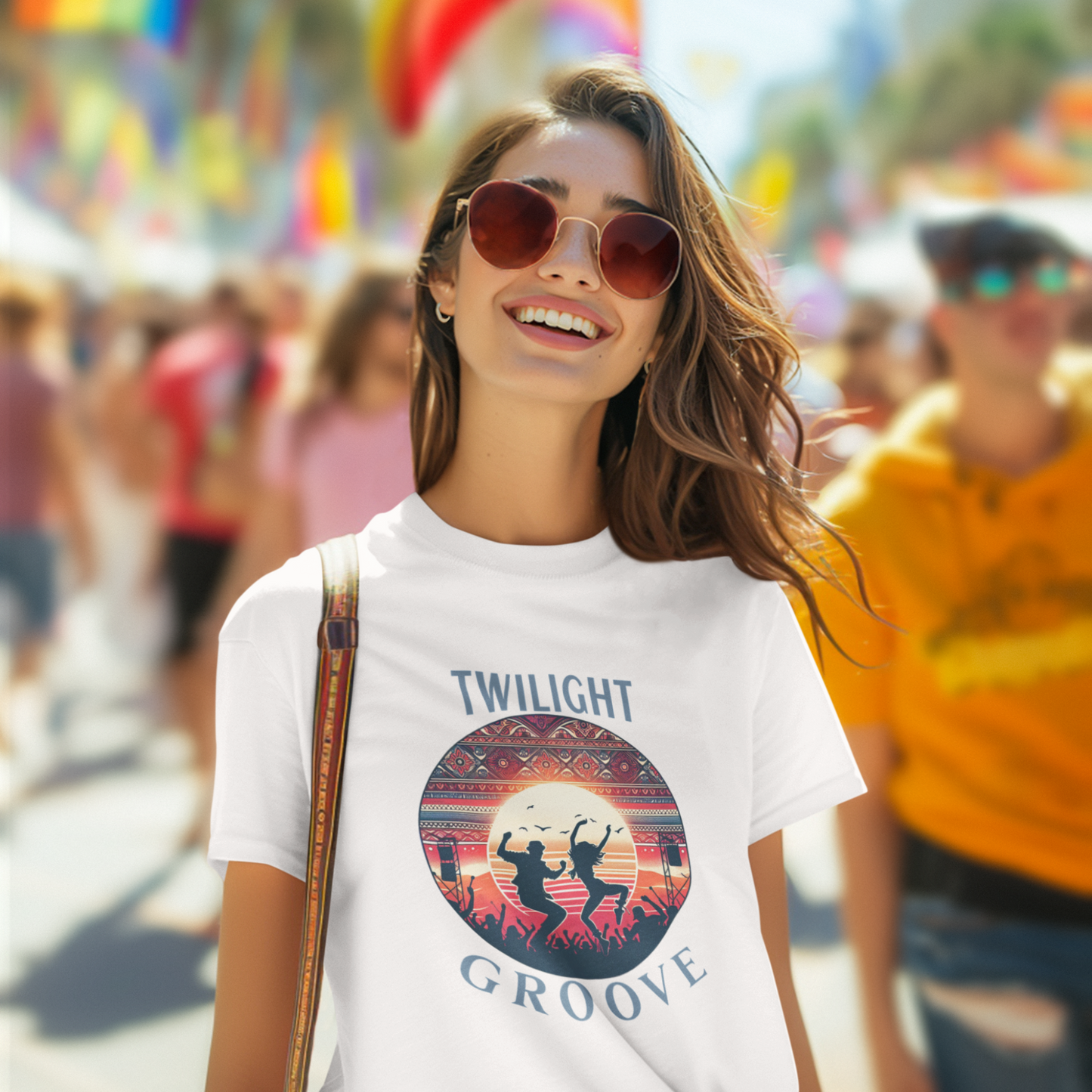 Festival Summer Shirt for Music Lovers Party in the Desert Tee Artistic Music Festival-Goers T-Shirt Retro Dance Shirt