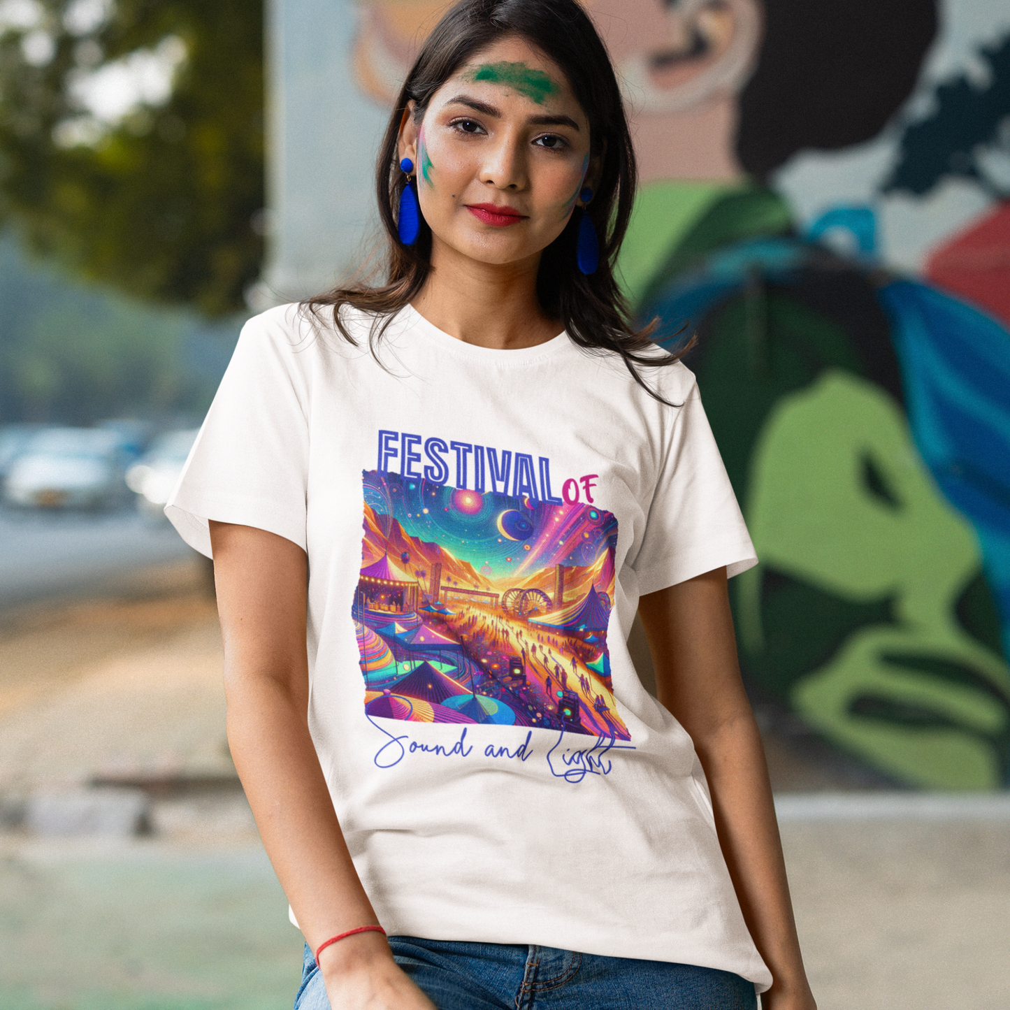 Summer Festival T Shirt for Music Lovers Artistic Desert Scene Festival of Sound and Light Shirt