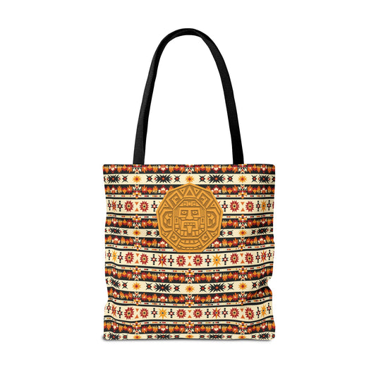 Southwestern Tote with Mayan Accent Fashionable Artistic Aztec Print Multiuse Bag for Weekend Getaways