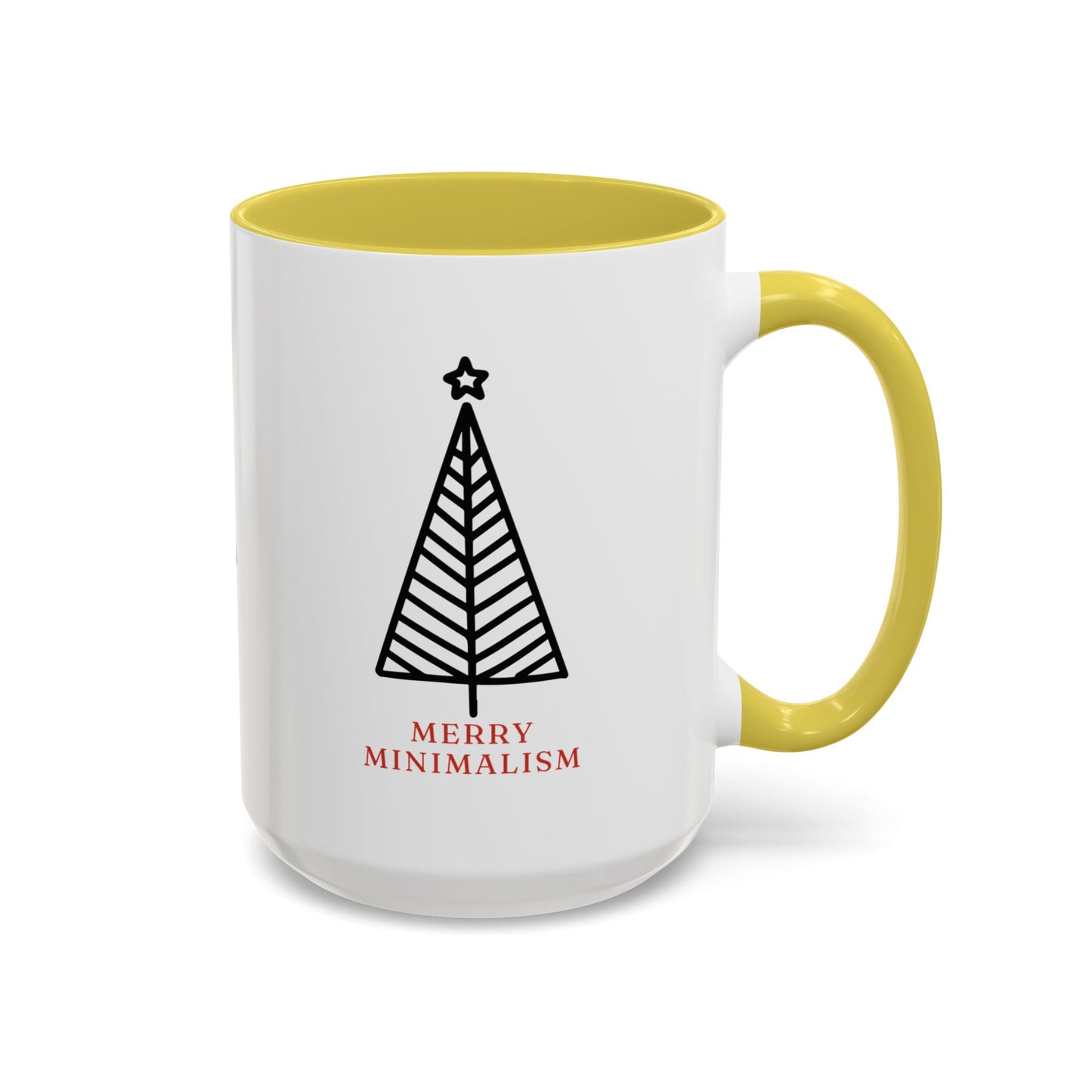 Merry Minimalism Geometric Tree 15 oz Red Accent Mug | Modern Christmas Tree Coffee Cup