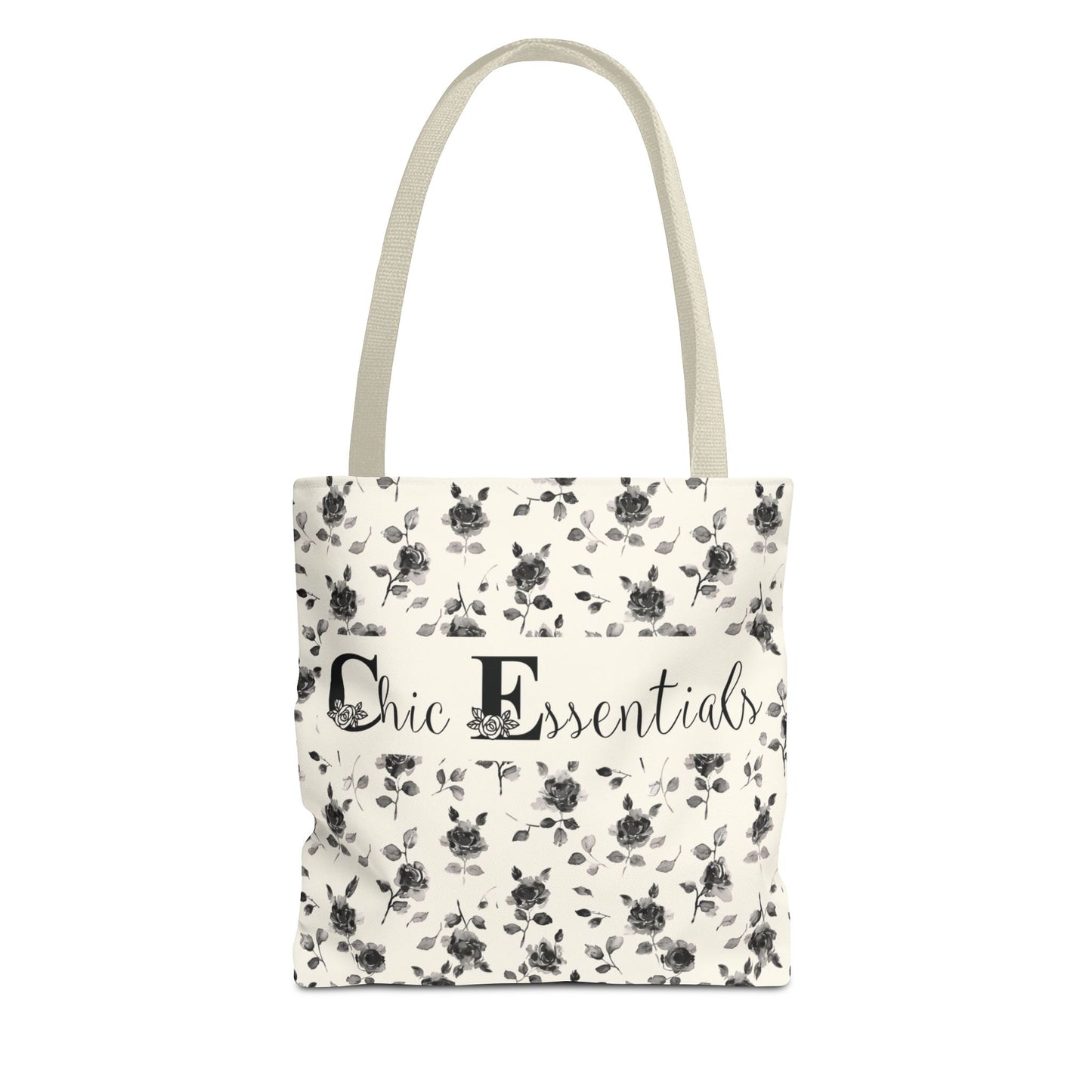 Elegant Black Rose Tote Gift for Her Black and White Stylish Rose Fashion Chic Essentials Tote Trendy Multi-Purpose Bag