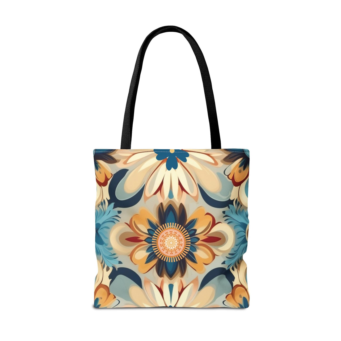 Bohemian Style Floral Tote With Medallion Accent Trendy Multipurpose Everyday Carryall Eye-Catching Design Fashionable Shopper