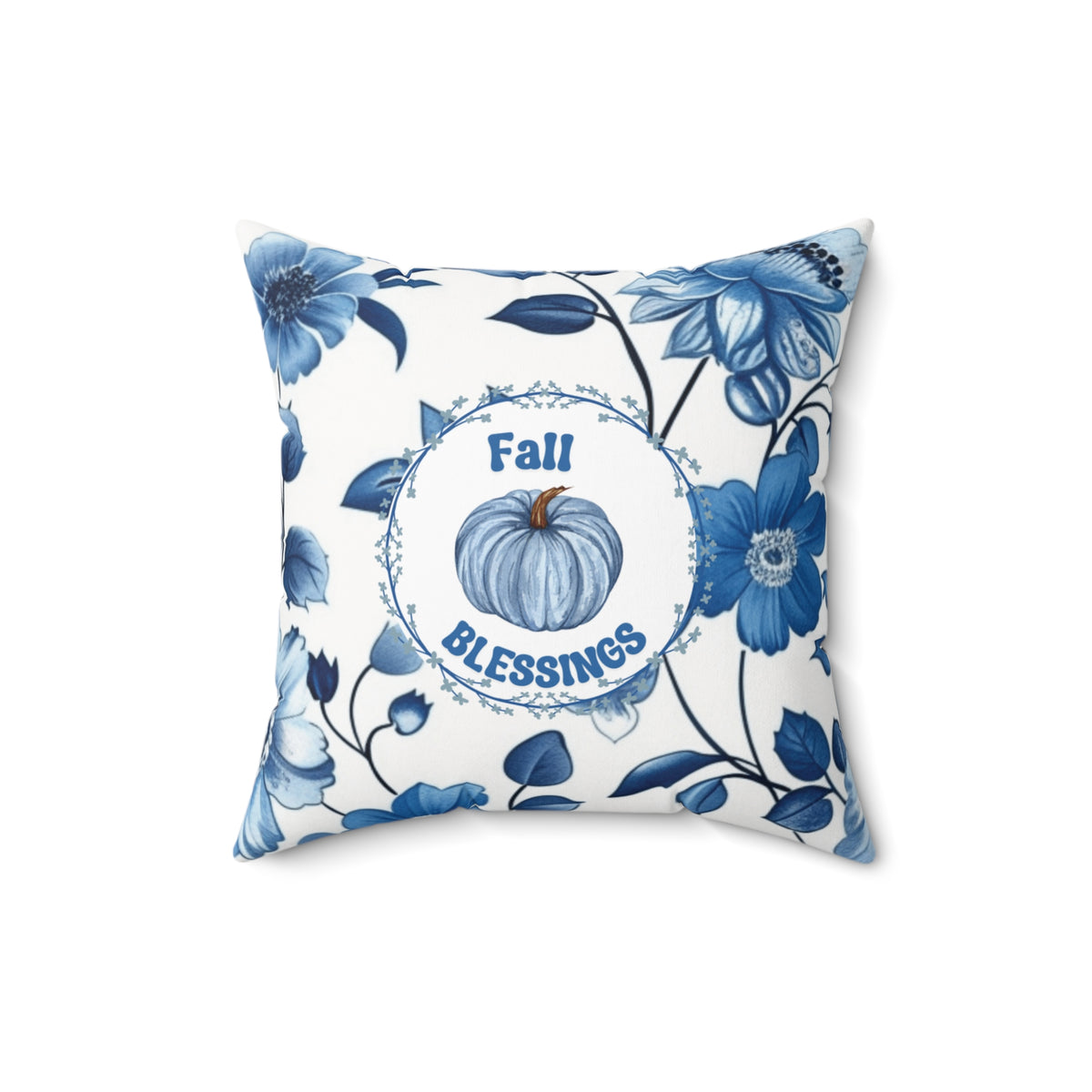 Fall Blessings Blue Pumpkin Pillow