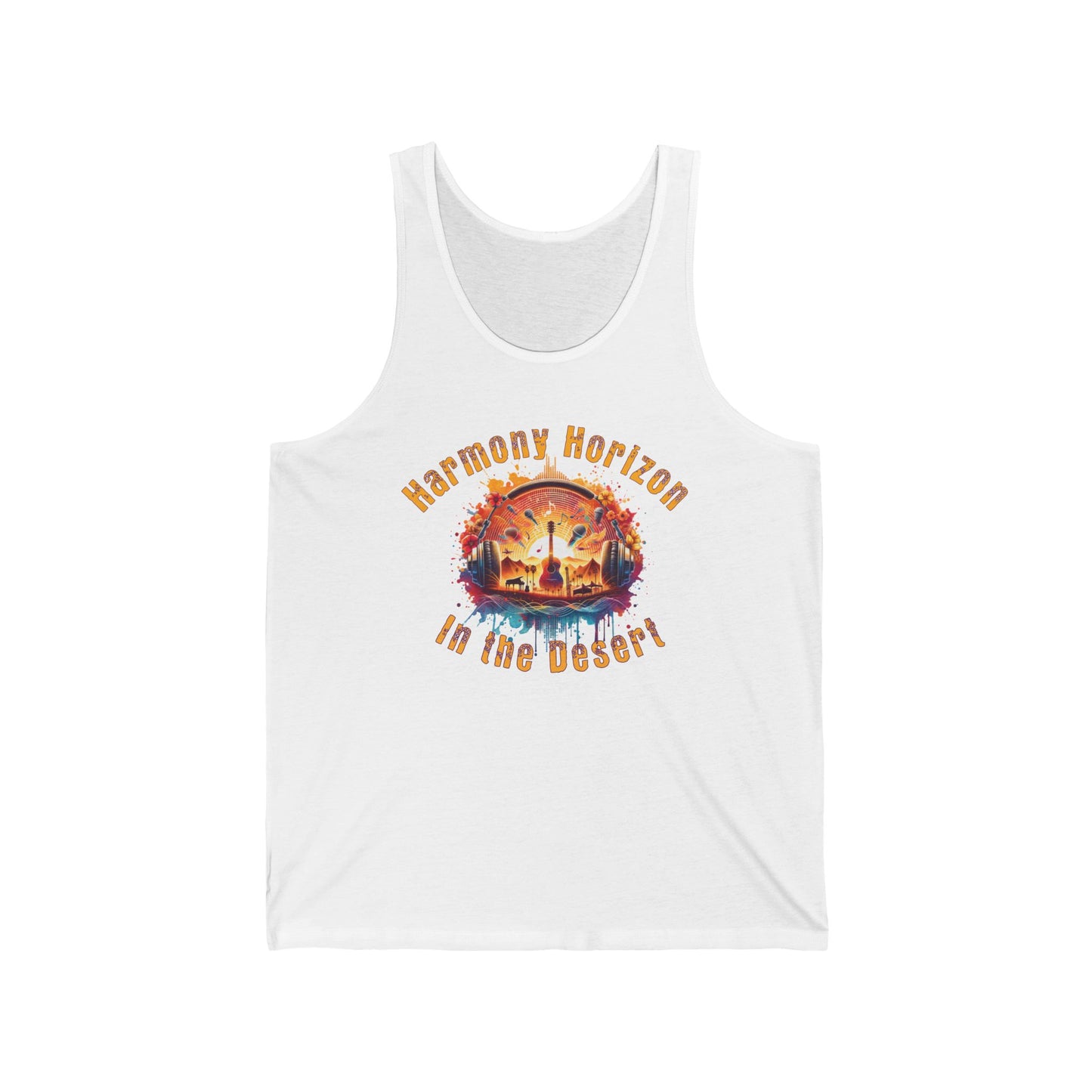 Bohemian Tank Top Harmony Horizon in The Desert Festival Wear Artistic Festival Tank Top for Music Lovers and Festival-Goers Desert Music Trendy Summer Wear