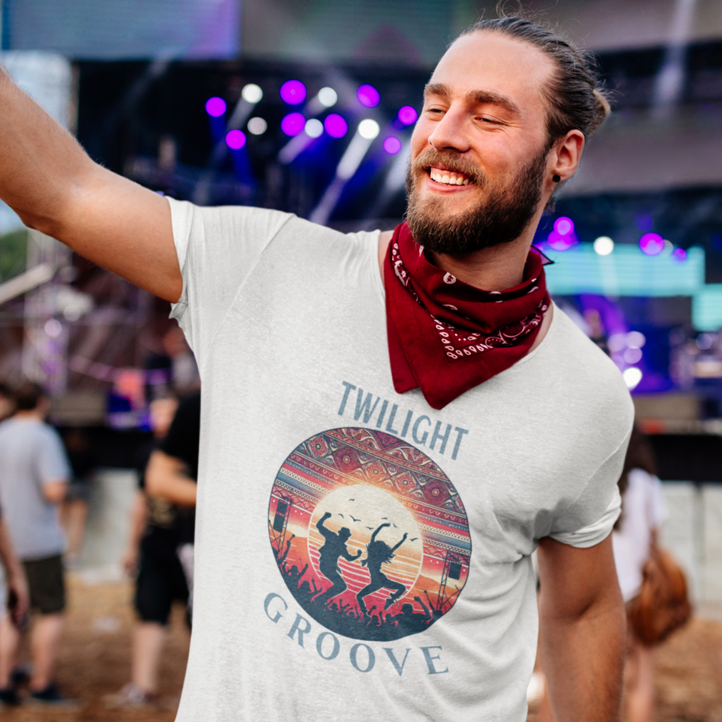 Festival Summer Shirt for Music Lovers Party in the Desert Tee Artistic Music Festival-Goers T-Shirt Retro Dance Shirt