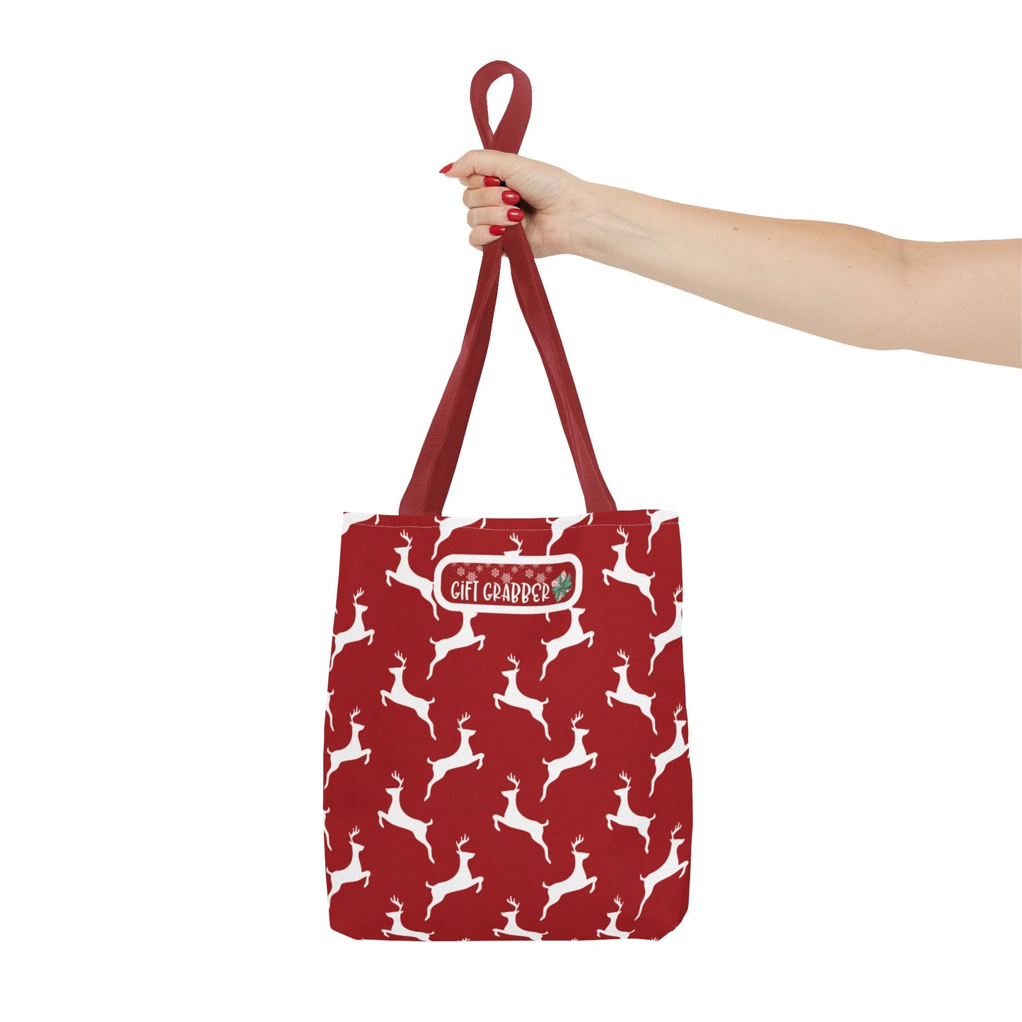 Christmas Reindeer Tote Bag Fun Seasonal Carryall Gift Grabber Tote Functional Shopping Bag Tote Gift For Someone Special