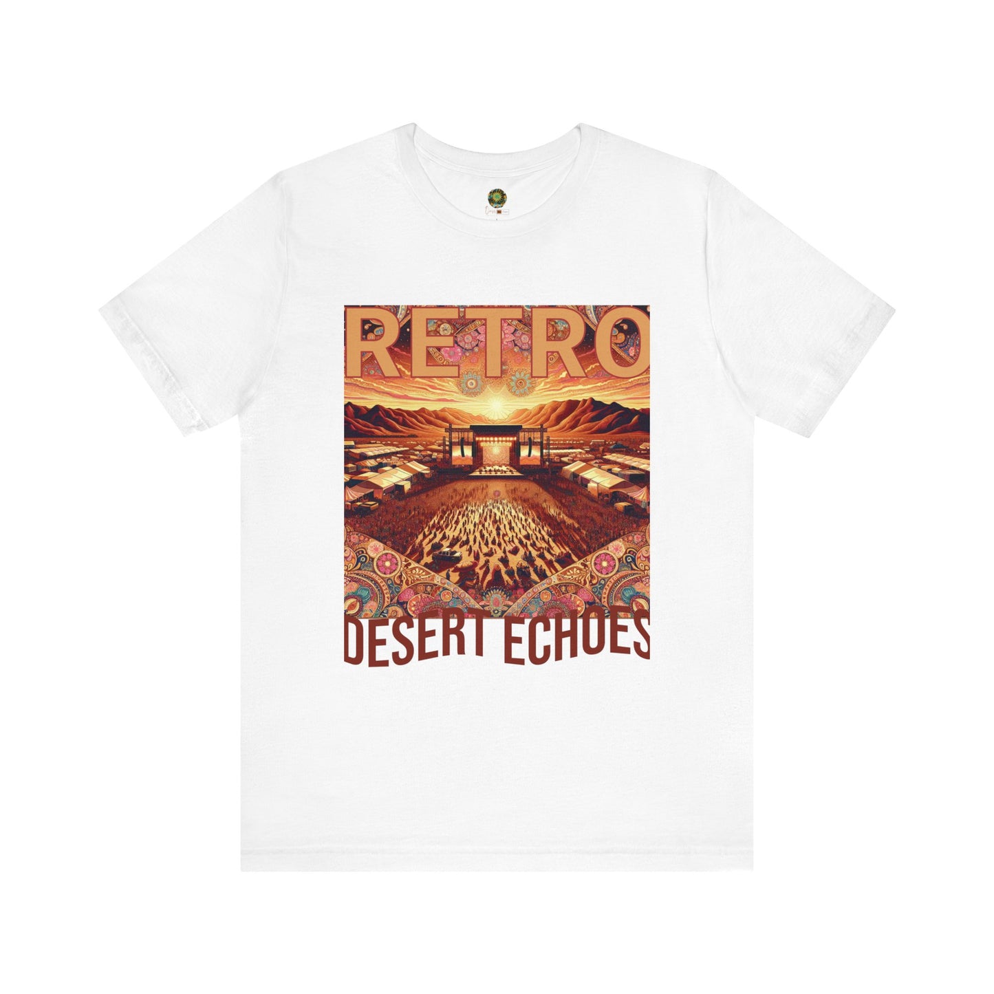 Retro Desert Echoes T-Shirt Bohemian Festival Tee for Music Lovers Boho Desert Style Graphic Tee