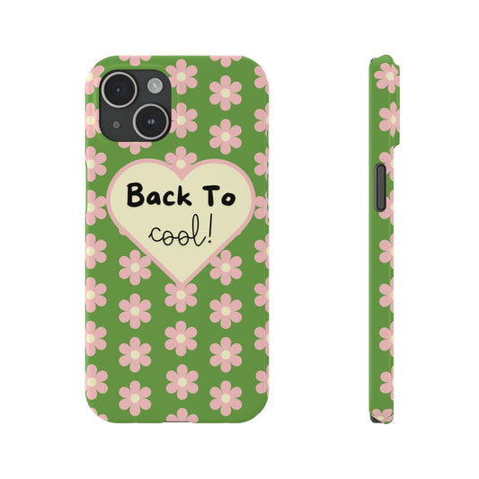 Trendy Back To School iPhone Cover Fashionable School Gear Motivational Phone Case Playful Design Green Floral Phone Case