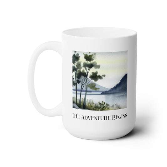 Adventure Mug For New Relationships  Couples Watercolor Outdoor Scene for Campers Hikers Nature Lovers Coffee Mug For Outdoor Lovers and Hikers