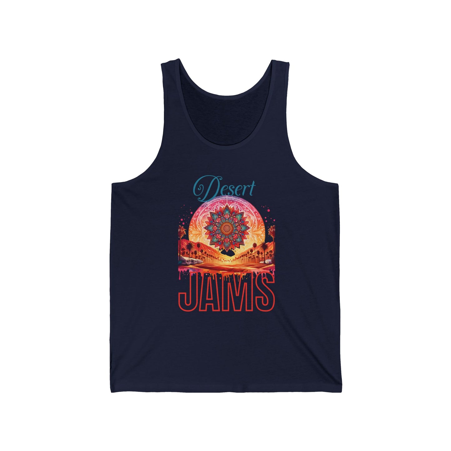 Bohemian Festival Tank Top Desert Jams Aztec Design Music Lovers Tee for Music Festivals Desert Vibes and Bohemian Style