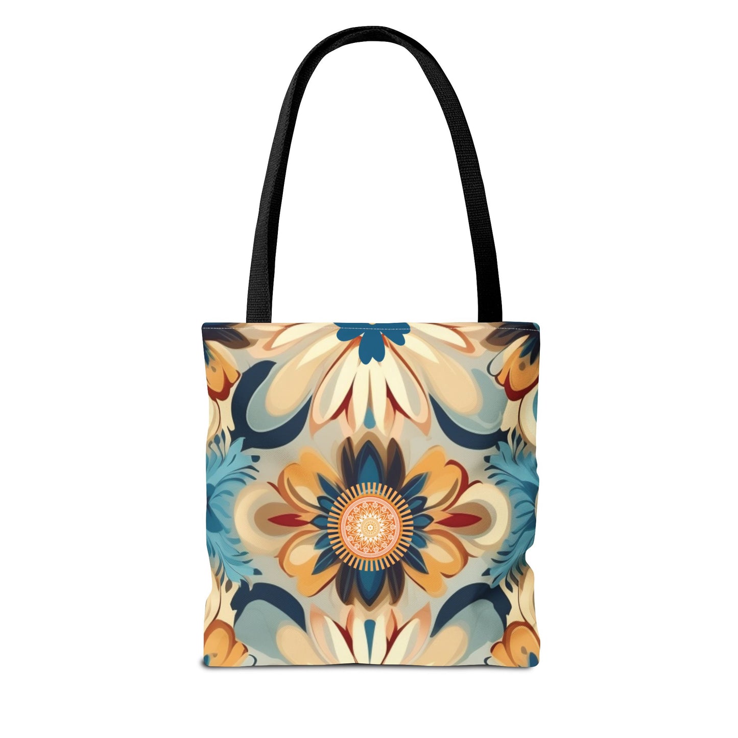 Bohemian Style Floral Tote With Medallion Accent Trendy Multipurpose Everyday Carryall Eye-Catching Design Fashionable Shopper