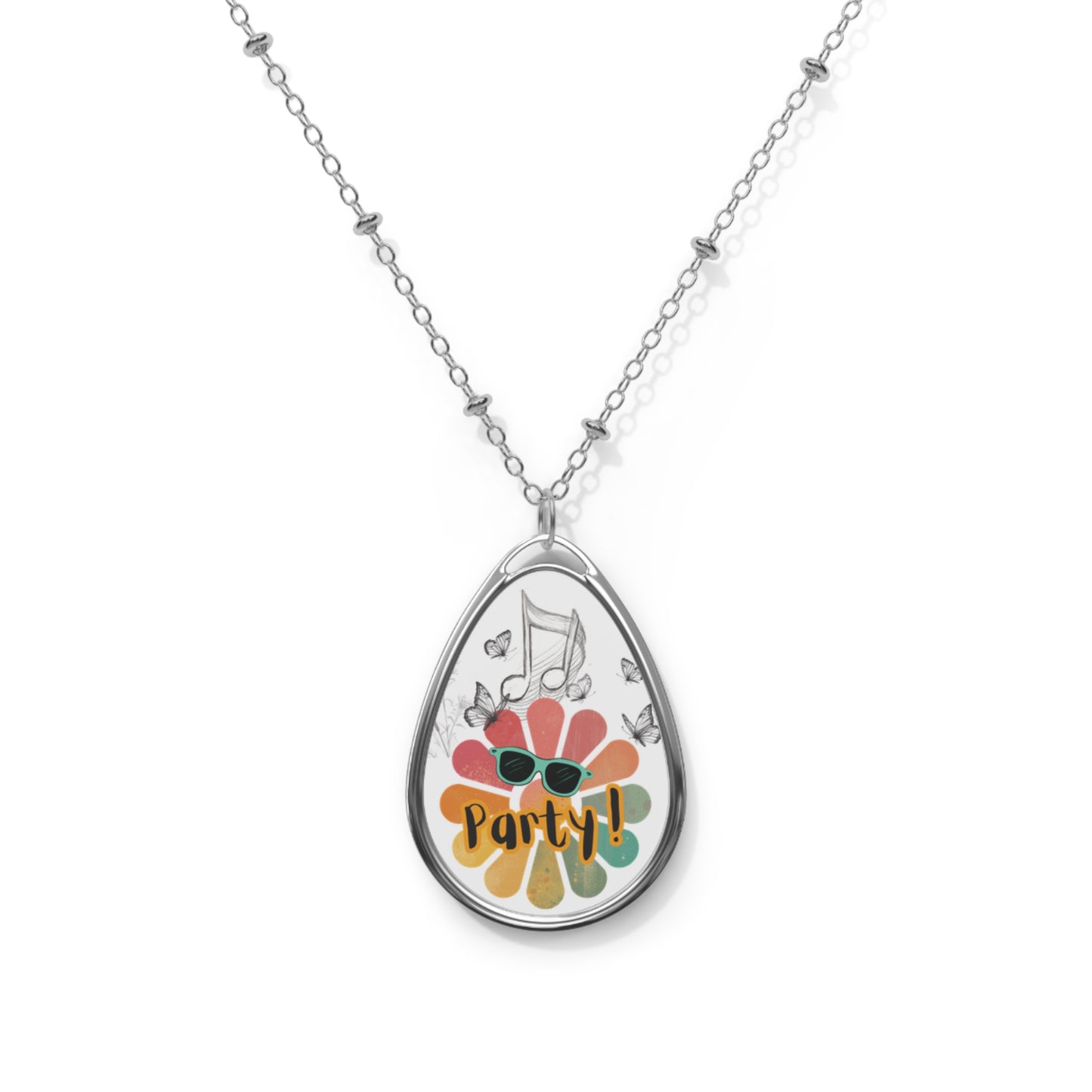 Party Necklace Retro Flower Jewelry Vintage Inspired Pendant Music Lover Gift Boho Party Jewelry Fun Festival Necklace Oasis by Alison