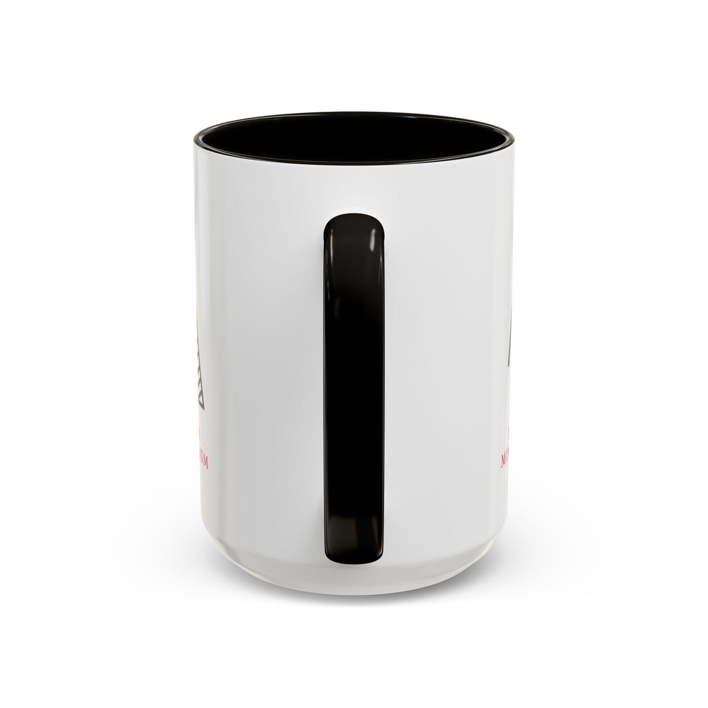 Merry Minimalism Geometric Tree 15 oz Red Accent Mug | Modern Christmas Tree Coffee Cup