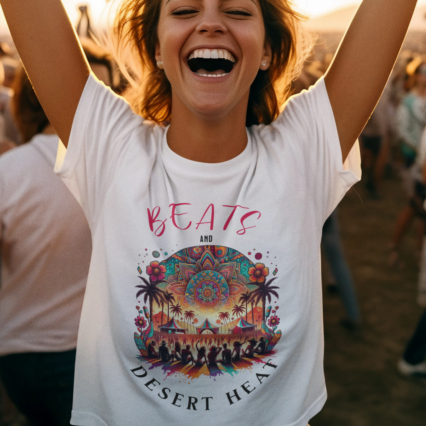 Festival T Shirt for Music Lovers Party in the Desert Tee Artistic Trendy Festival Design Shirt for Festival Goers