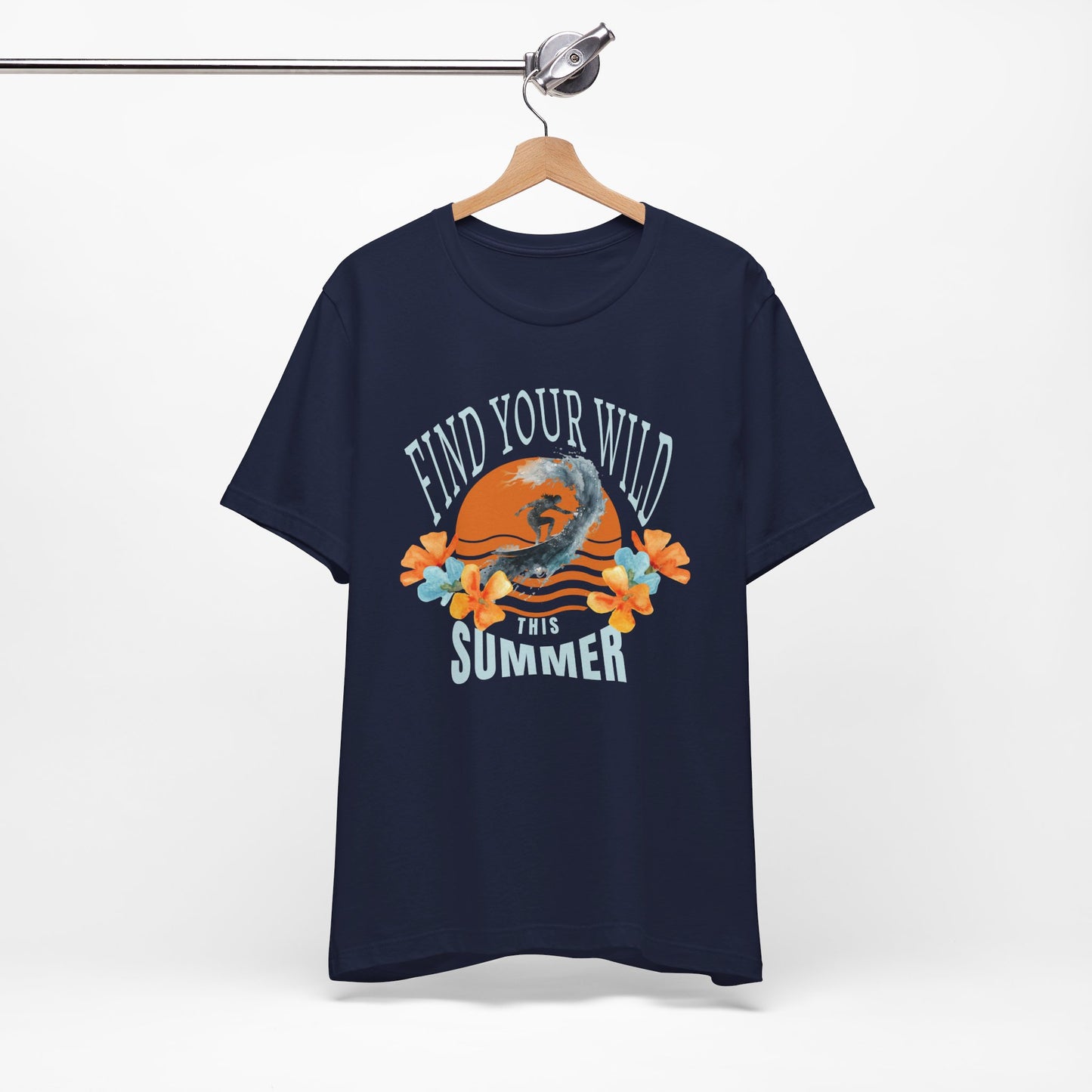 Surfer Tee Tropical Flowers and Sunset Beach Fashion Shirt for Surfing Enthusiasts and Ocean Lovers Summer Vibes Beachwear