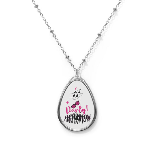 Party Necklace Pink Party Jewelry Dance Party Pendant Music Lover Gift Fun Festival Necklace Modern Celebration Jewelry Oasis by Alison