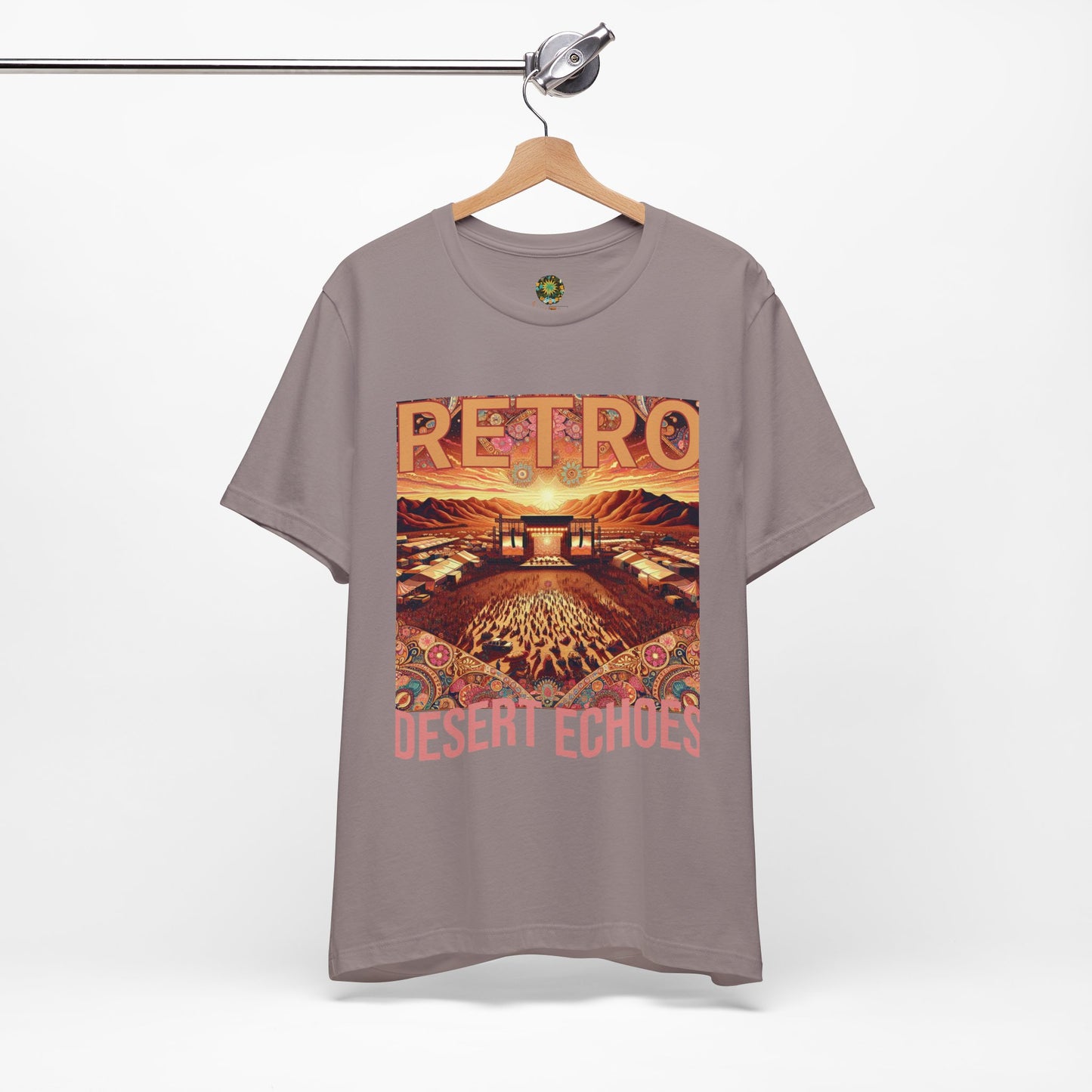 Retro Desert Echoes T-Shirt Bohemian Festival Tee for Music Lovers Boho Desert Style Graphic Tee