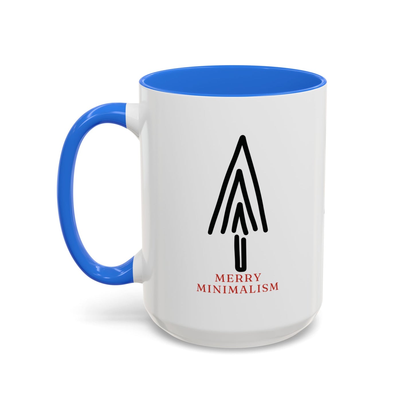 Merry Minimalism Geometric Tree 15 oz Red Accent Mug | Modern Christmas Tree Coffee Cup