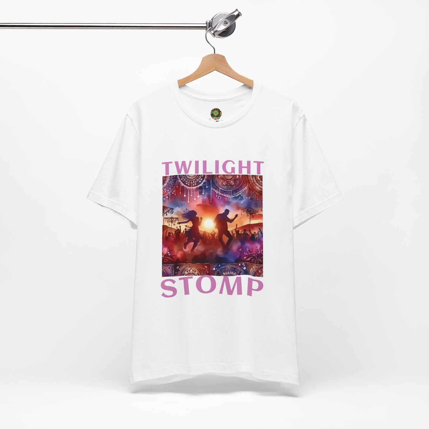 Trendy Boho Festival T-Shirt Trendy Twilight Stomp Top for Music Lovers Dancing Couple Tee for Festival-Goers