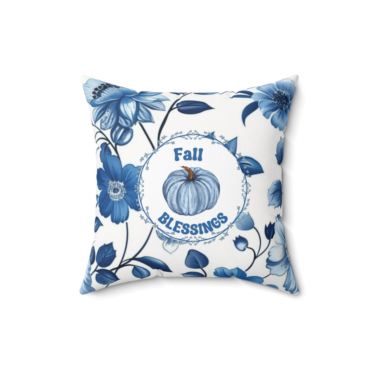 Fall Blessings Blue Pumpkin Pillow