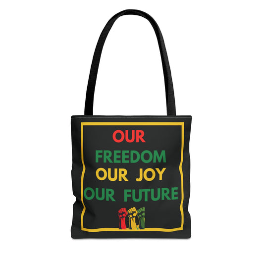 Red Gold Green Liberation Movement Tote Our Freedom Our Joy Our Future Cultural Pride Afrocentric Empowerment Fashion Tote Black History Gift