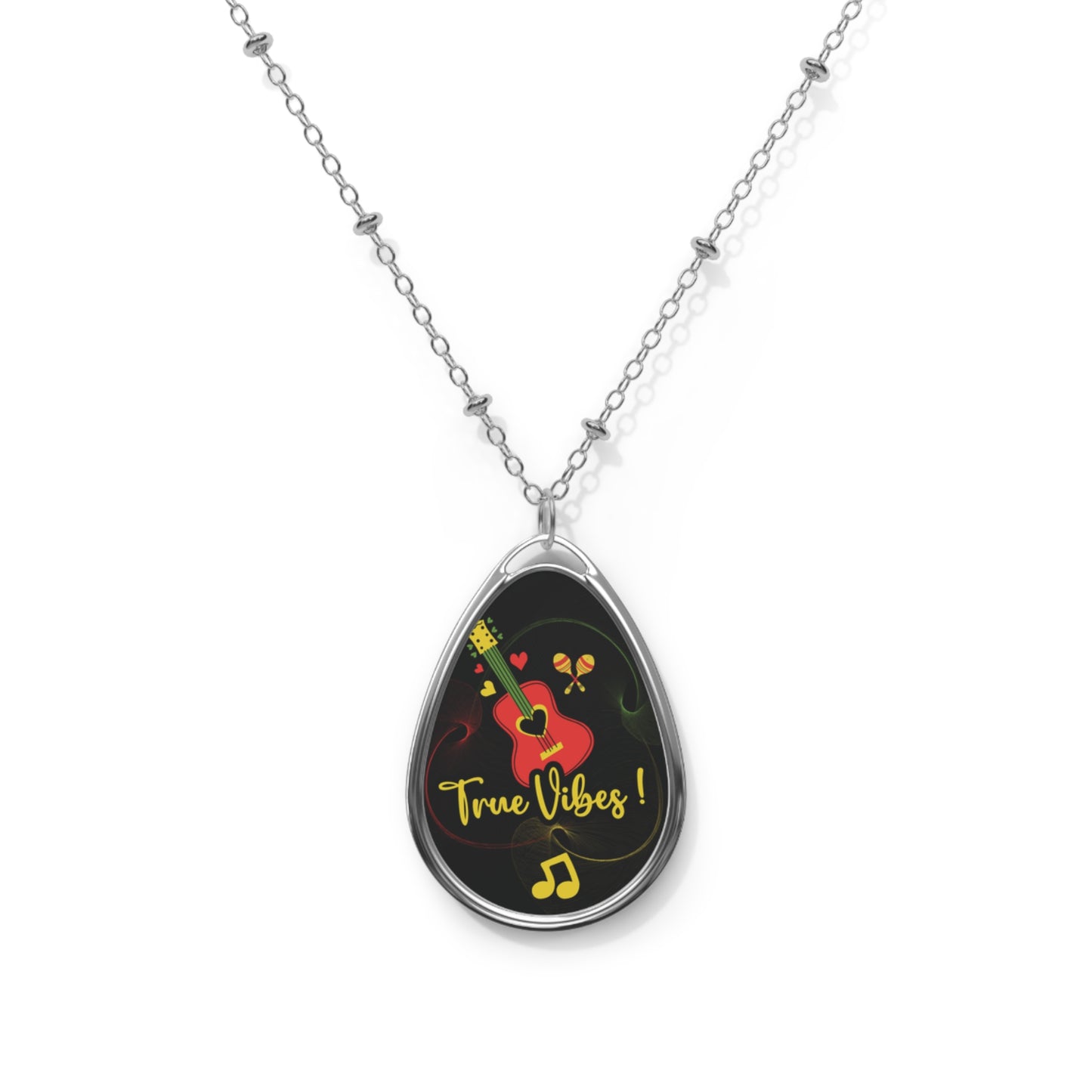 True Vibes Necklace Reggae Music Jewelry Guitar Pendant Music Lover Gift Positive Vibes Necklace Festival Jewelry Oasis by Alison