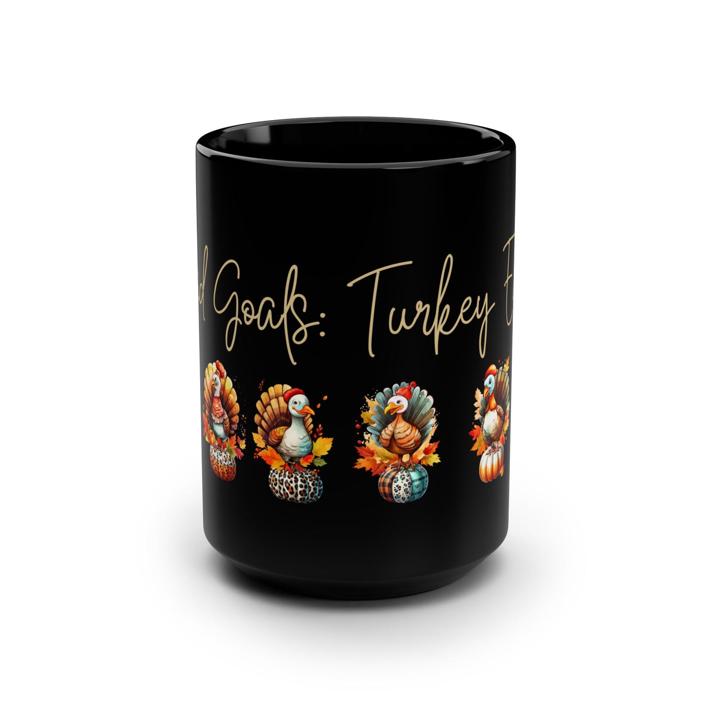 Whimsical Thanksgiving Turkey Mug for Millenials Holiday Turkey Squad Goals Coffee Mug Thanksgiving Gift Idea 15oz Seasonal Pumpkin Mug