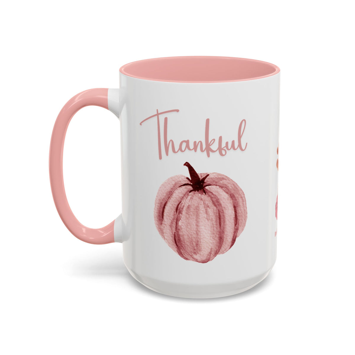 Thankful & Grateful Pink Pumpkin Mug
