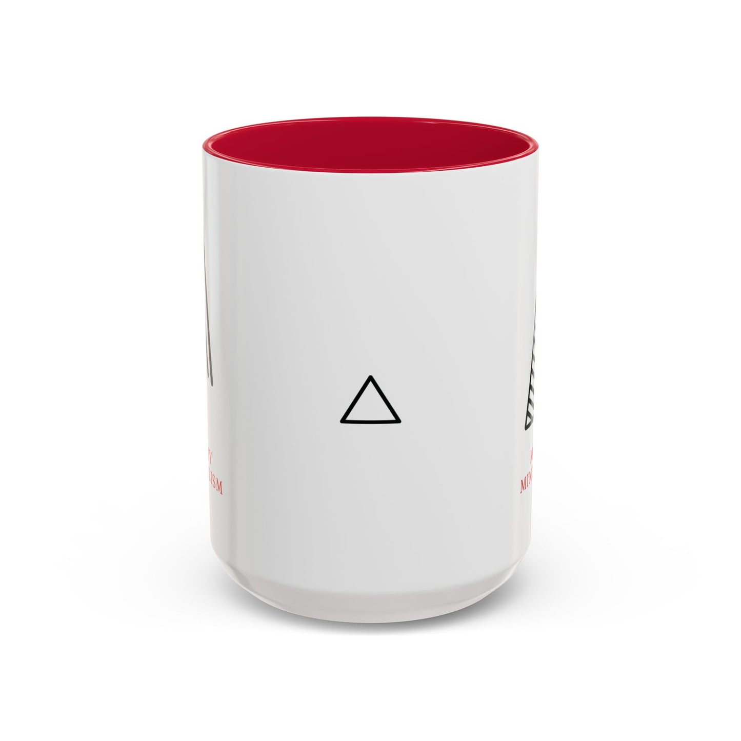 Merry Minimalism Geometric Tree 15 oz Red Accent Mug | Modern Christmas Tree Coffee Cup