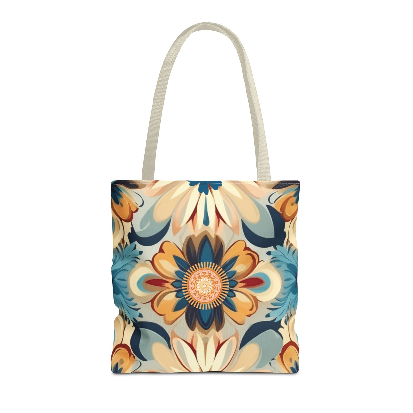 Bohemian Style Floral Tote With Medallion Accent Trendy Multipurpose Everyday Carryall Eye-Catching Design Fashionable Shopper