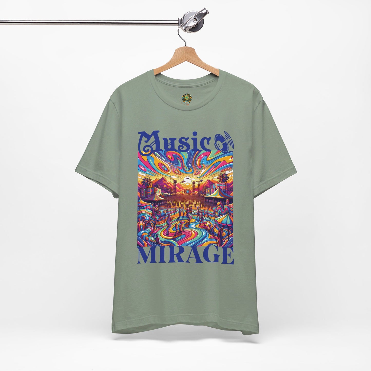 Music Mirage T-Shirt Bohemian Desert Festival Tee for Music Lovers Boho Desert Style Graphic T-Shirt