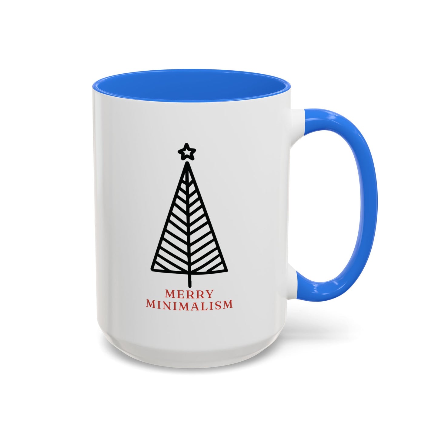 Merry Minimalism Geometric Tree 15 oz Red Accent Mug | Modern Christmas Tree Coffee Cup