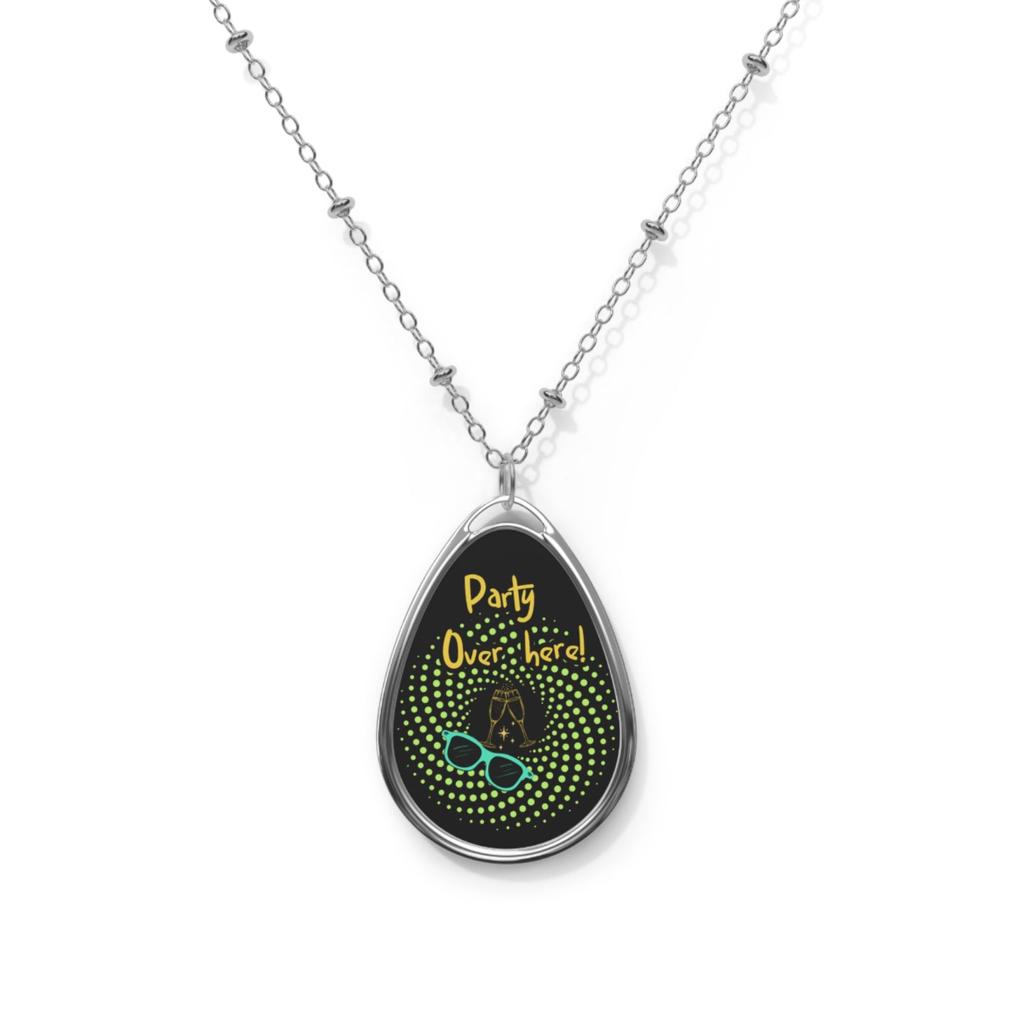 Party Over Here Necklace Celebration Jewelry Champagne Toast Pendant Fun Party Necklace Festival Jewelry Birthday Gift Oasis by Alison