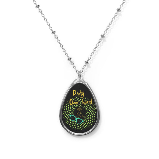 Party Over Here Necklace Celebration Jewelry Champagne Toast Pendant Fun Party Necklace Festival Jewelry Birthday Gift Oasis by Alison