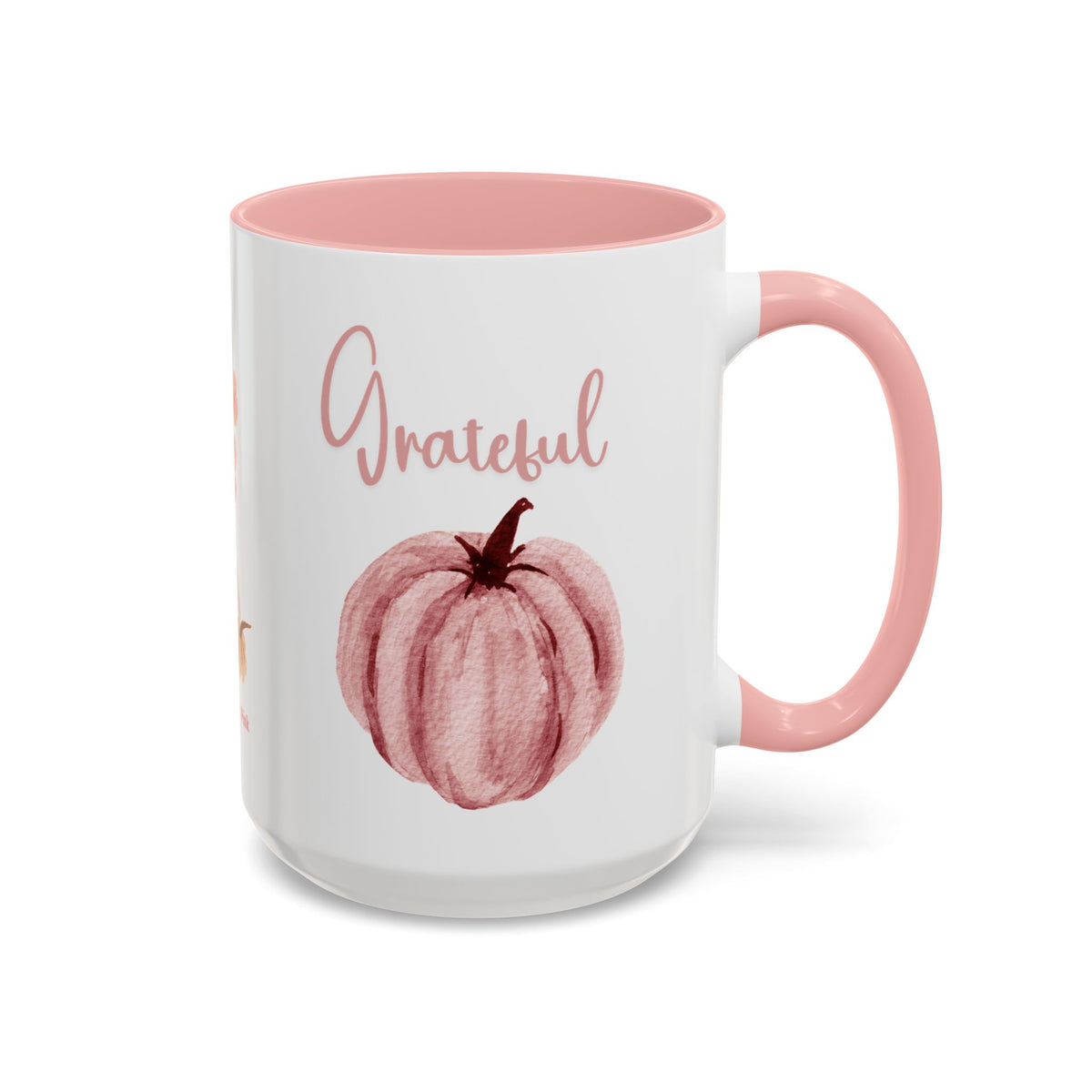 Thankful & Grateful Pink Pumpkin Mug