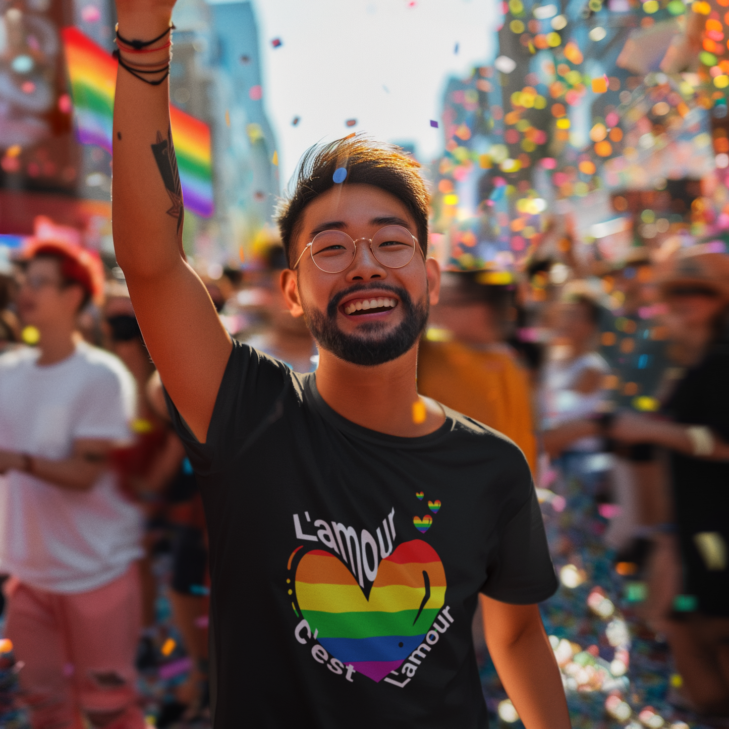 PRIDE Month Rainbow T-Shirt for LGBTQ Pride Celebration Love and Inclusivity Support Tee